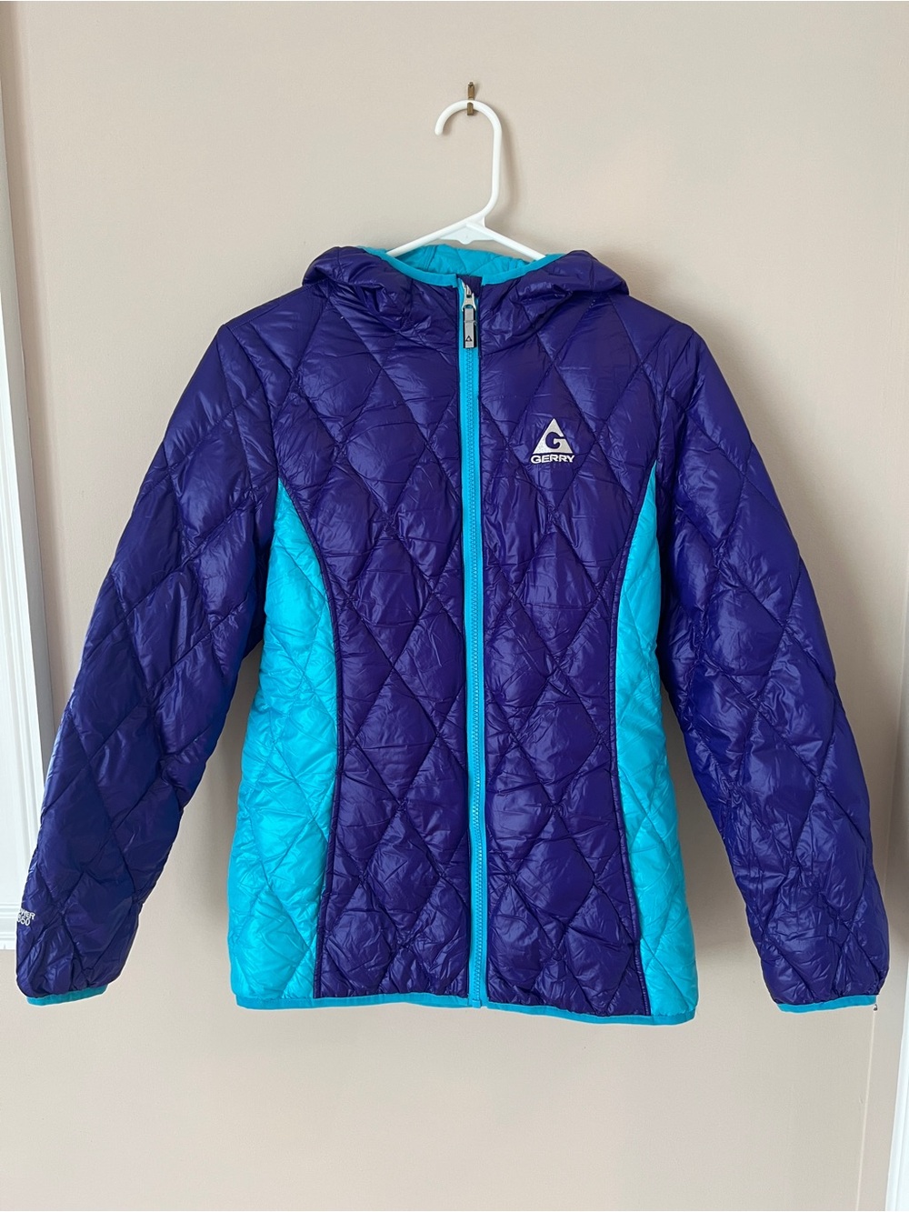 Gerry Weber Quilted Hooded Jacket - Purple & Teal
